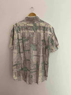 Vintage cream festive abstract print medium mens shirt