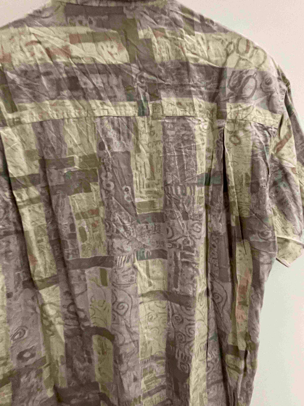Vintage cream festive abstract print medium mens shirt