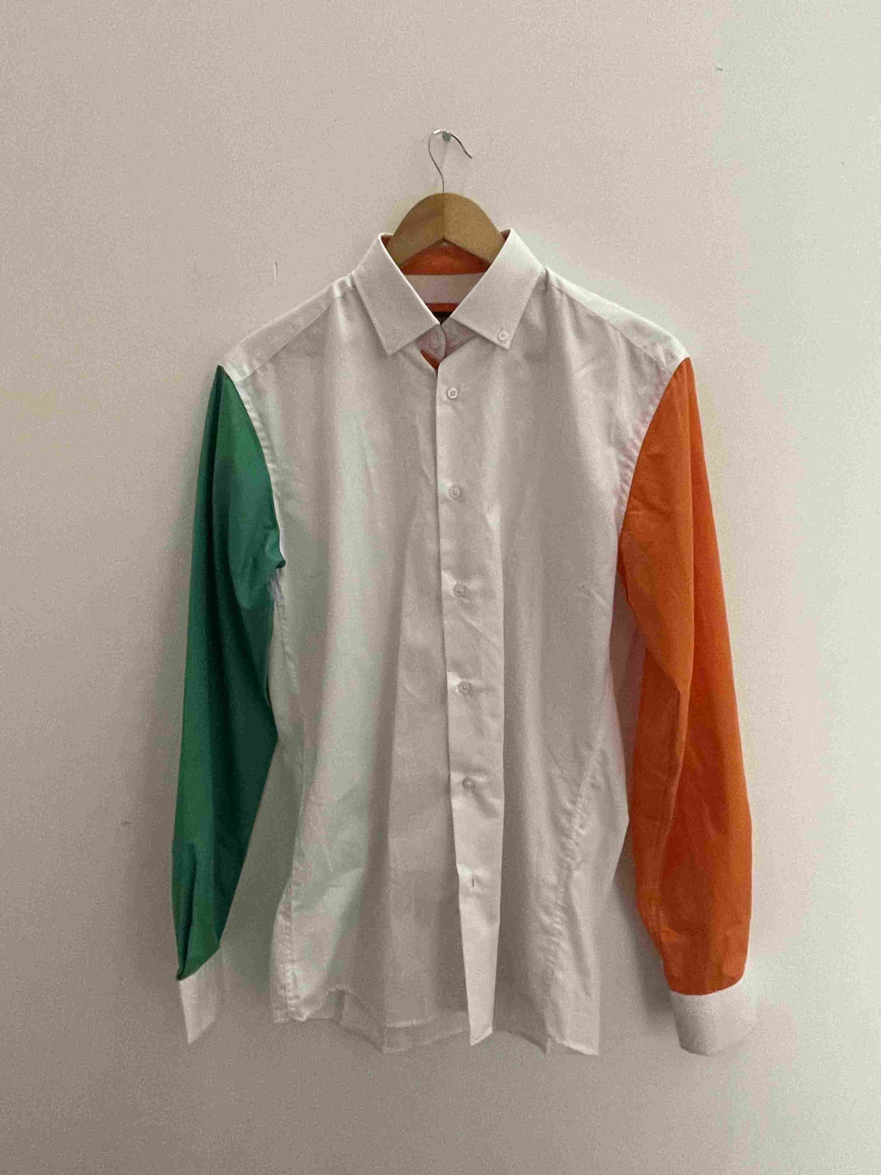 Vintage ben brown ireland flag mens medium long sleeve shirt