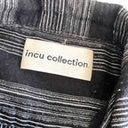 Vintage men Incu Collection black & white stripe short sleeve shirt in M|L31 W19|SKU 6373