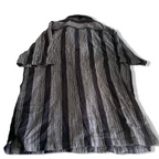 Vintage men Incu Collection black & white stripe short sleeve shirt in M|L31 W19|SKU 6373
