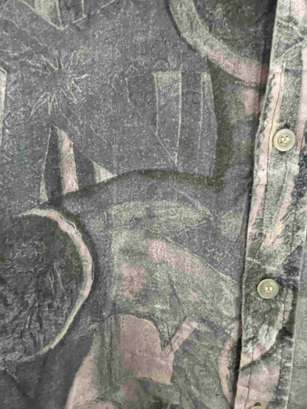 Vintage coreander grey abstract pattern festive mens small shirt