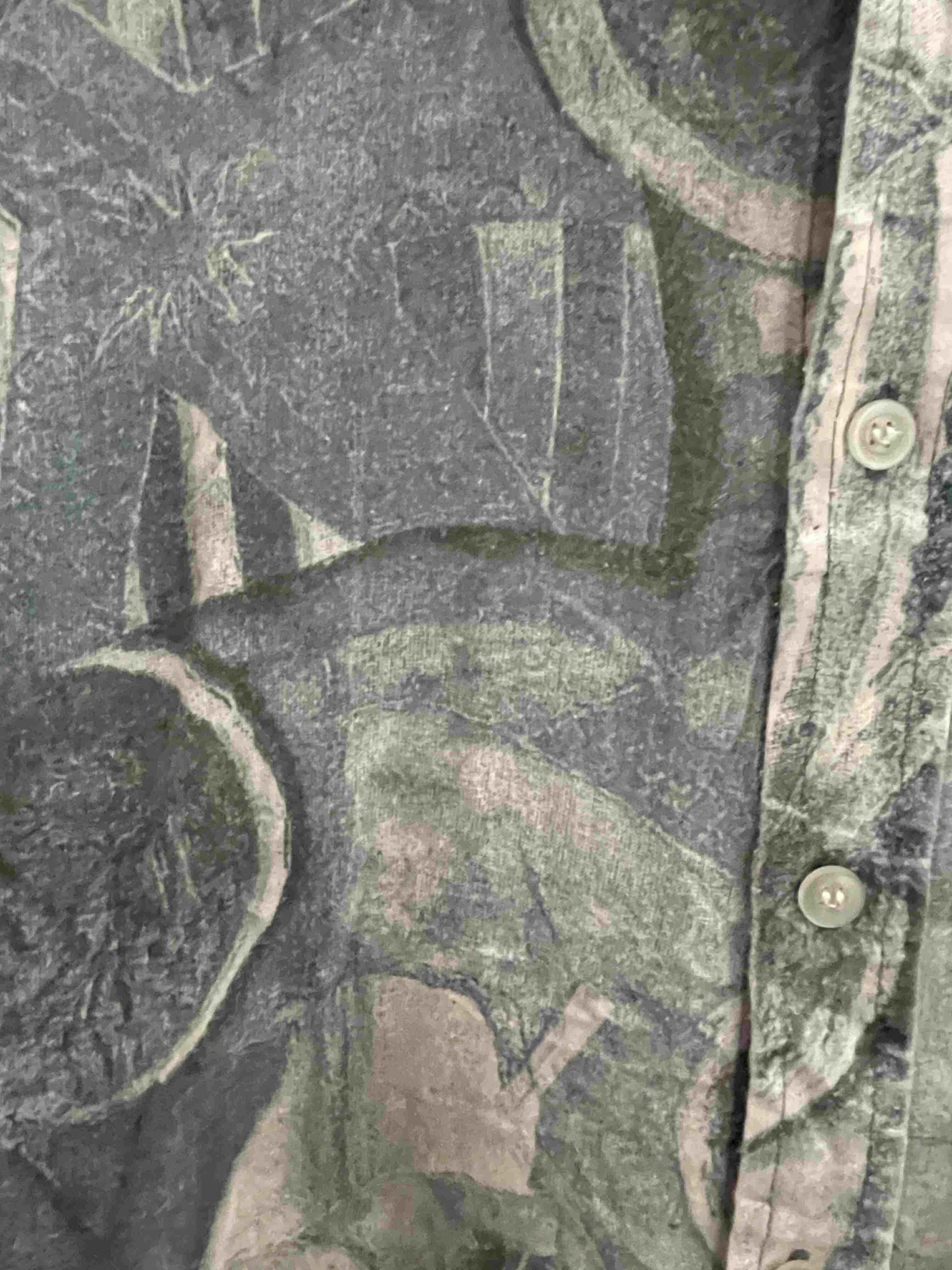 Vintage coreander grey abstract pattern festive mens small shirt