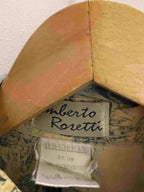Vintage Amberto Rosetti cream abstract pattern festive small shirt