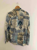 Vintage Amberto Rosetti cream abstract pattern festive small shirt