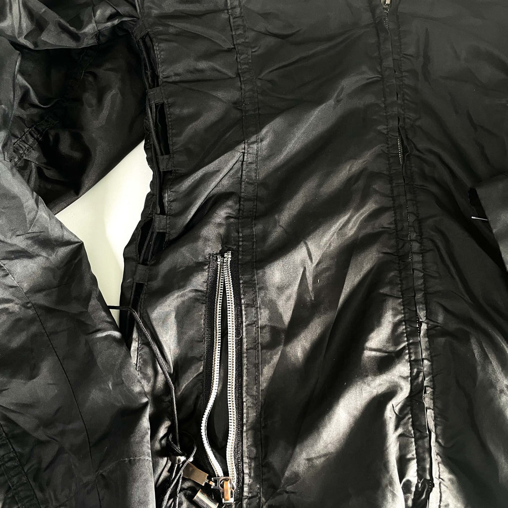 Vintage women You Kuperus black full zip black hooded winter jacket in S|L25 W14|SKU 6378