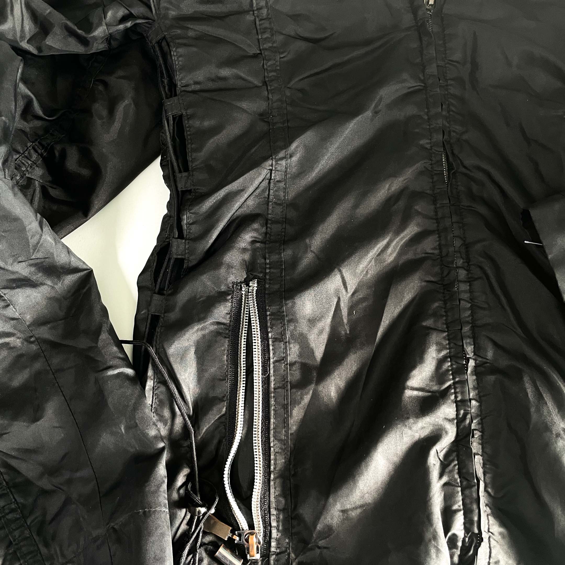 Vintage women You Kuperus black full zip black hooded winter jacket in S|L25 W14|SKU 6378