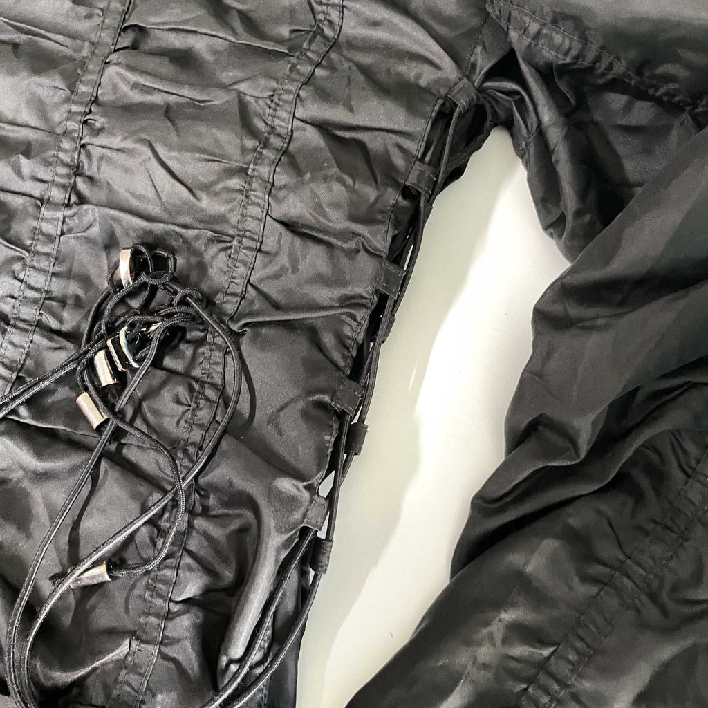 Vintage women You Kuperus black full zip black hooded winter jacket in S|L25 W14|SKU 6378