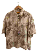 Vintage cream Auro floral print festive mens medium shirt