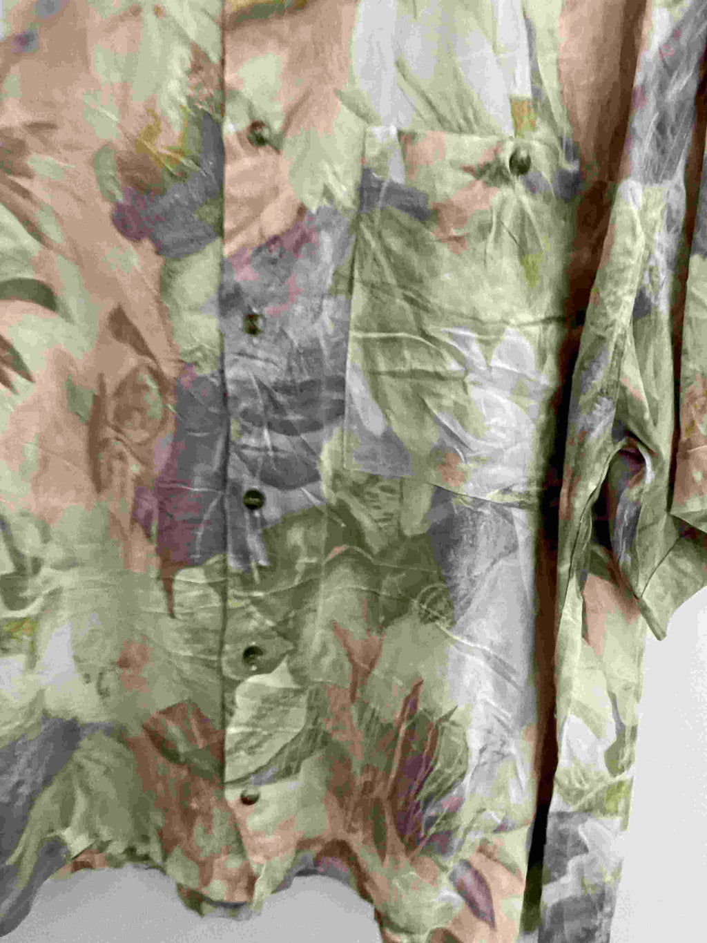 Vintage cream Auro floral print festive mens medium shirt