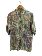 Vintage multi abstract pattern festive mens long sleeve shirt size XL