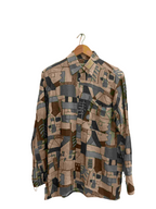 Vintage Patrick bernard abstract pattern multi mens small shirt