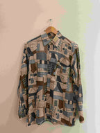 Vintage Patrick bernard abstract pattern multi mens small shirt