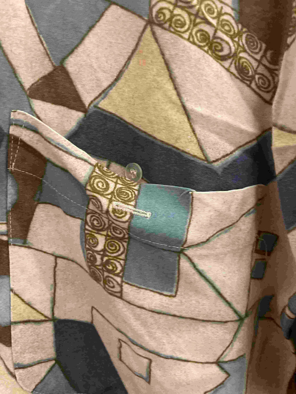 Vintage Patrick bernard abstract pattern multi mens small shirt