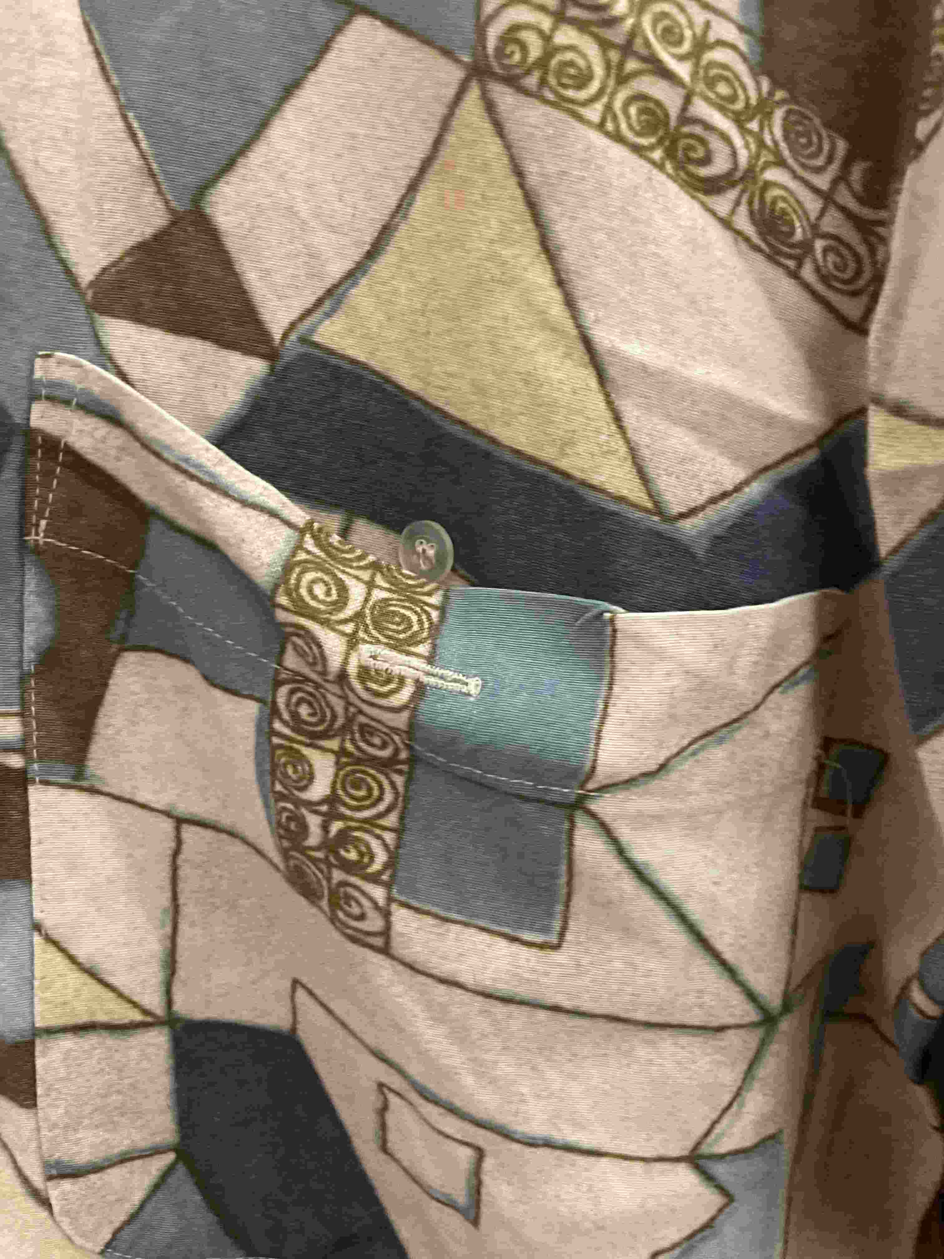 Vintage Patrick bernard abstract pattern multi mens small shirt