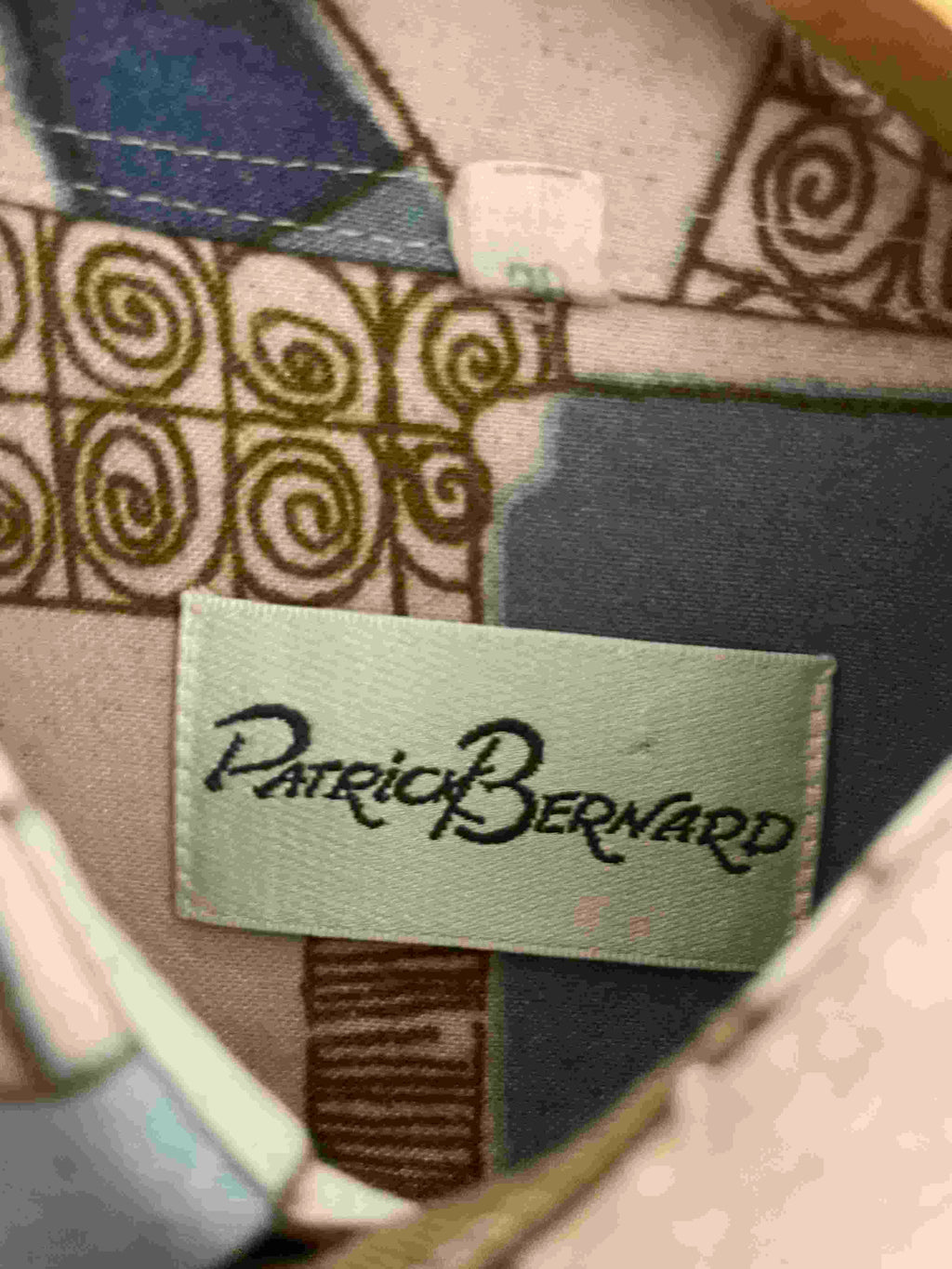 Vintage Patrick bernard abstract pattern multi mens small shirt