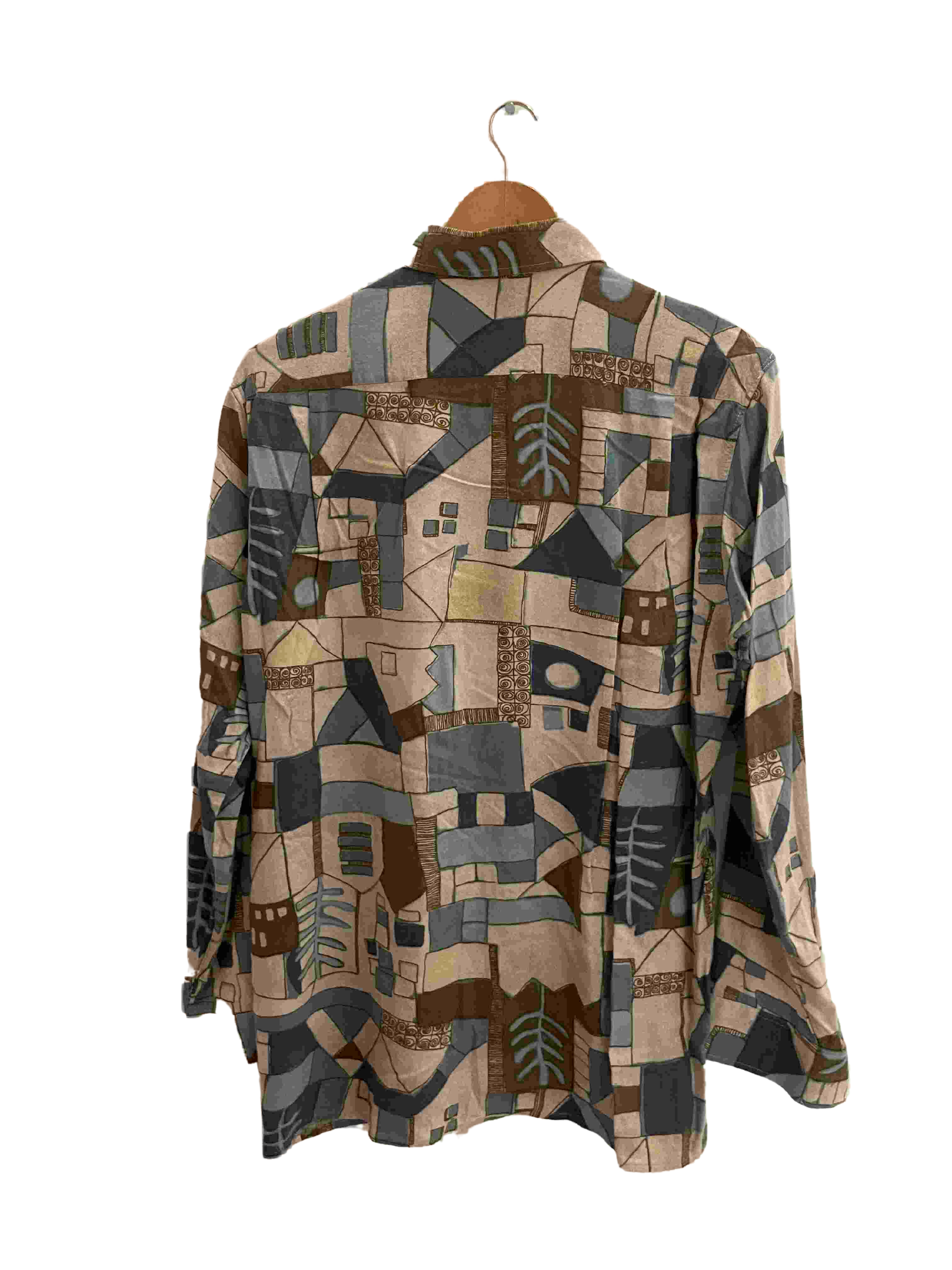 Vintage Patrick bernard abstract pattern multi mens small shirt