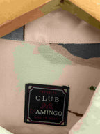 Vintage club d'amingo cream abstract pattern mens shirt size XL