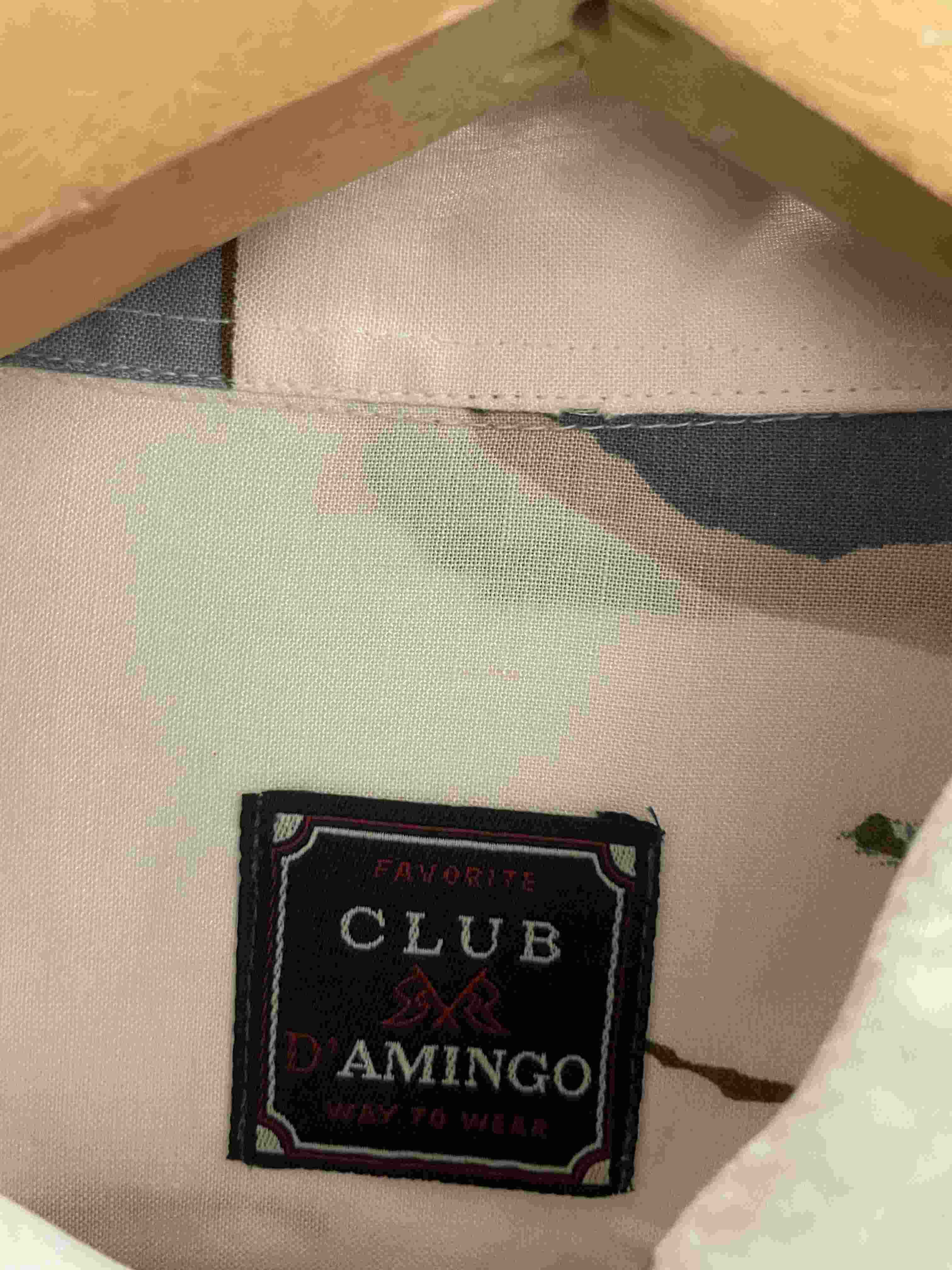 Vintage club d'amingo cream abstract pattern mens shirt size XL