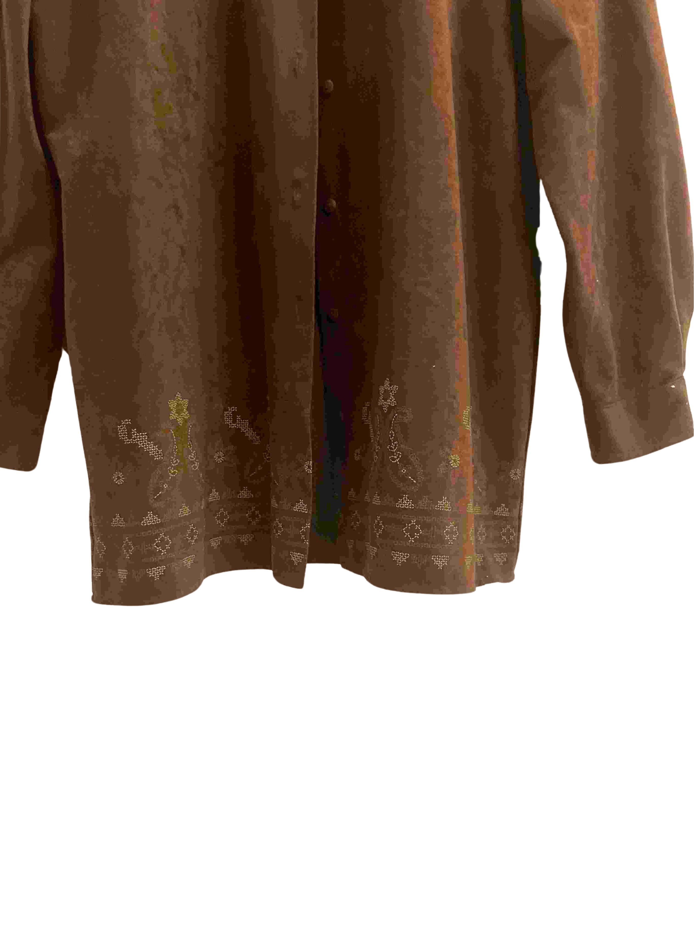 Vintage Mark and Spencer brown long sleeve shirt size M