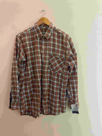 Vintage red checkered mens long sleeve medium shirt