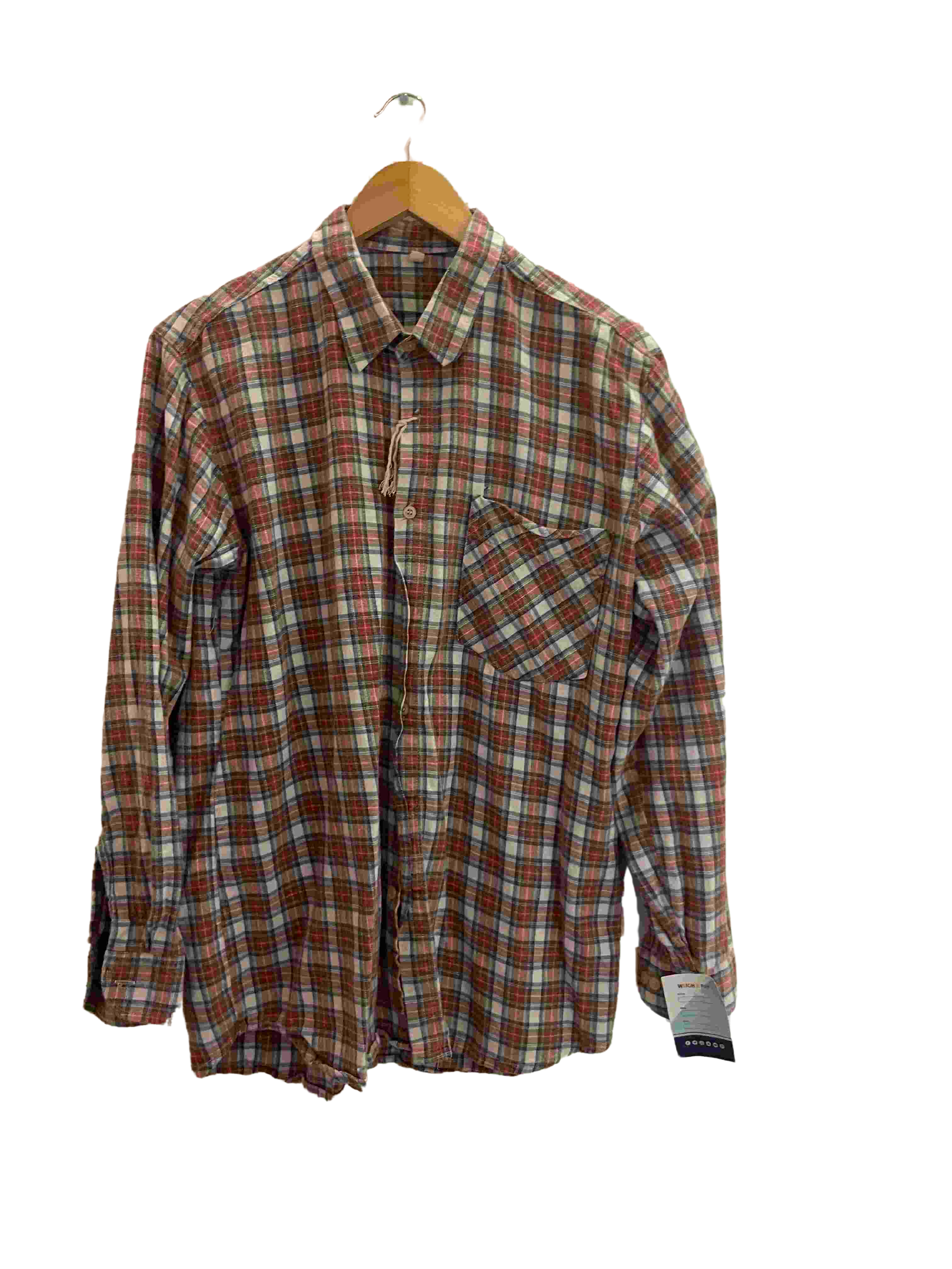 Vintage red checkered mens long sleeve medium shirt