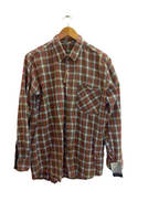 Vintage red checkered mens long sleeve medium shirt
