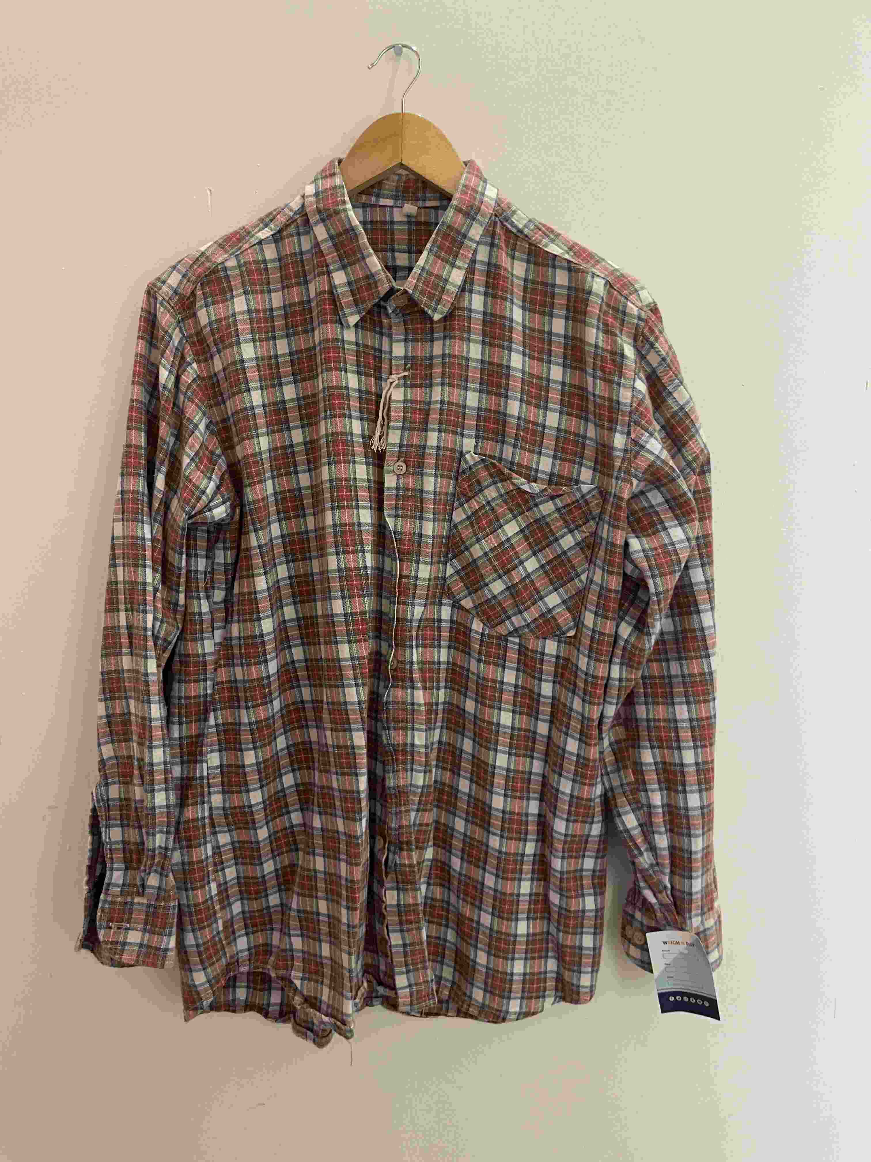 Vintage red checkered mens long sleeve medium shirt