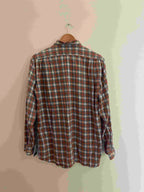 Vintage red checkered mens long sleeve medium shirt