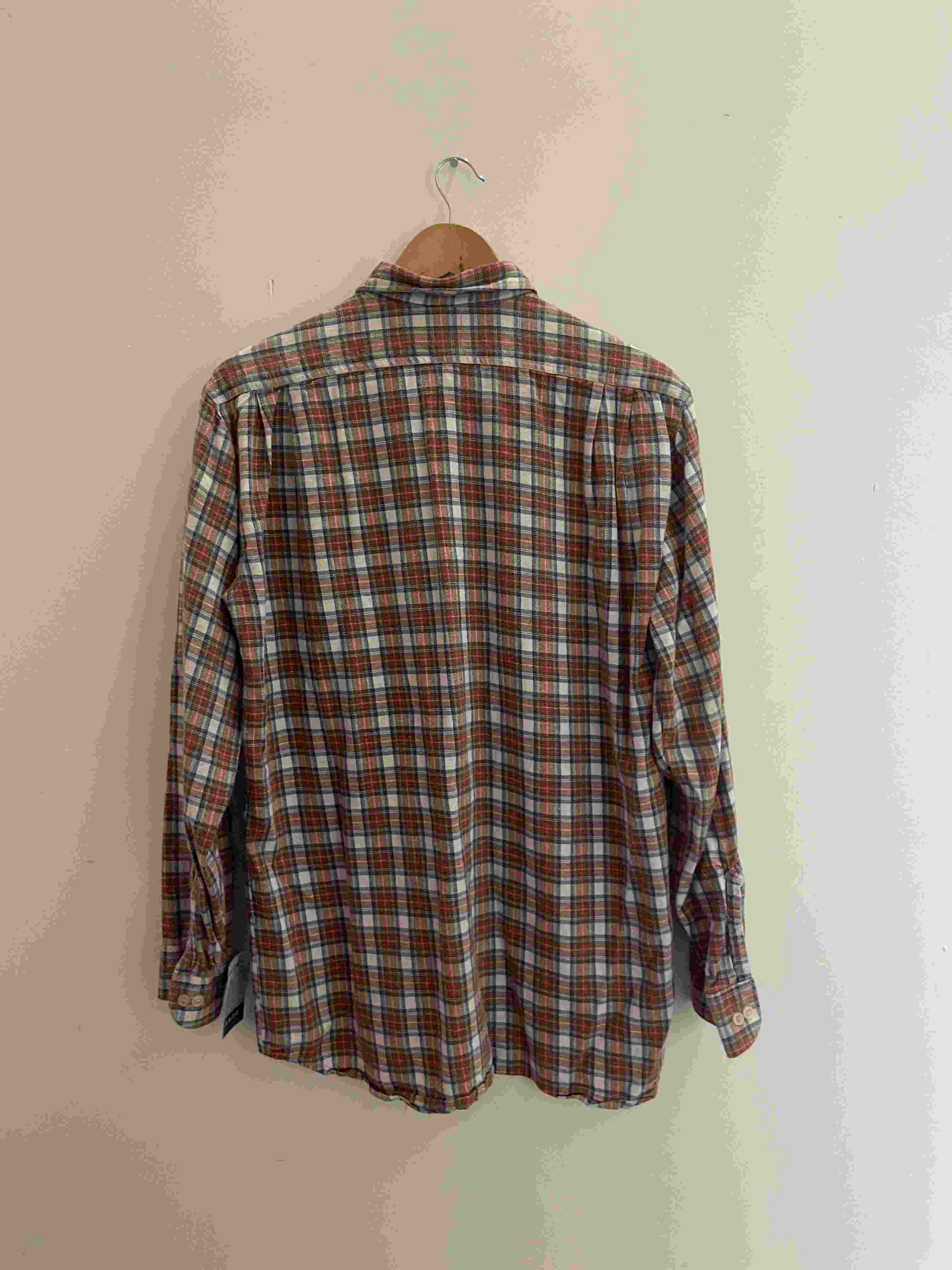 Vintage red checkered mens long sleeve medium shirt