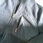 Vintage unisex Navy fleece full zip high neck windbreaker jacket in L|L29 W21|SKU 6385