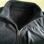 Vintage unisex Navy fleece full zip high neck windbreaker jacket in L|L29 W21|SKU 6385