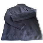 Vintage unisex Navy fleece full zip high neck windbreaker jacket in L|L29 W21|SKU 6385