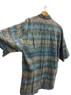 Vintage happy life mens abstract print blue XL shirt