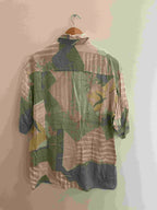Vintage casamoda multi abstract print festive mens shirt size M