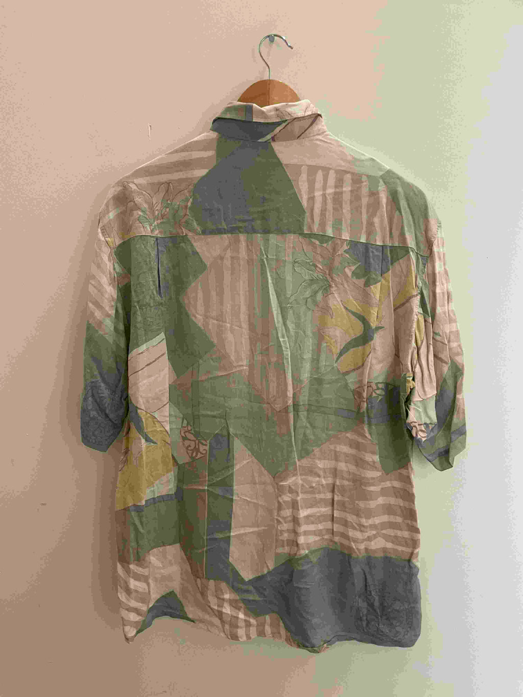 Vintage casamoda multi abstract print festive mens shirt size M