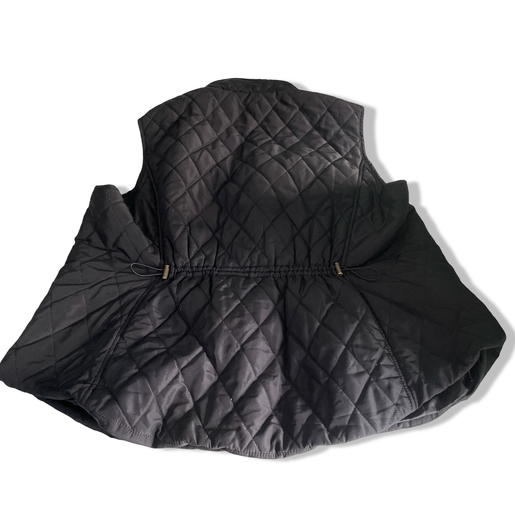 Vintage women Croft & barrow black sleeveless quilted full zip vest in XL|L28 W20|SKU 6391