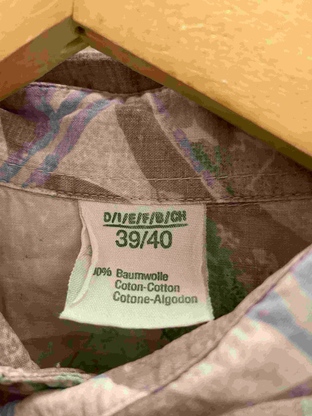 Vintage multi abstract festive pattern mens shirt size M