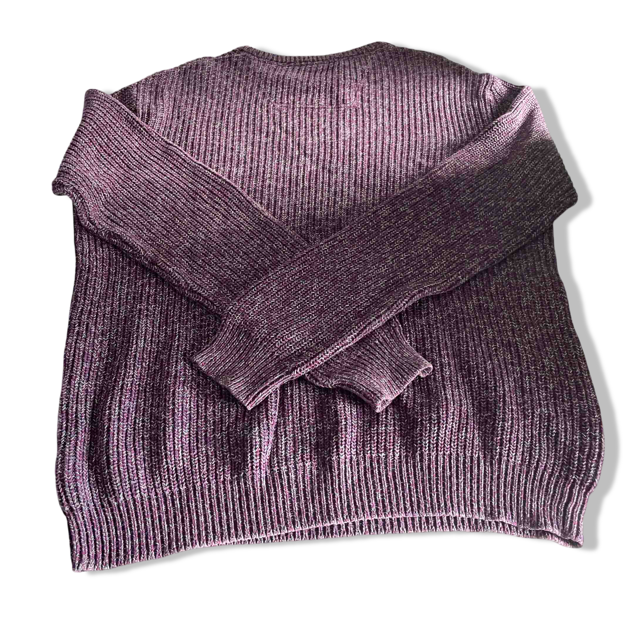 Vintage Maine new england purple knitted crew neck sweatshirt in M|L28 W22|SKU 6392