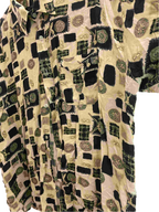 Vintage funny boy cream and black abstract pattern shirt size M
