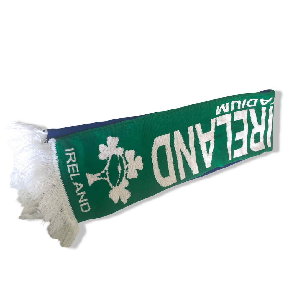Vintage Ireland Republic VS Samoa rugby green & blue colourblock scarf| L52 W7|SKU 6397