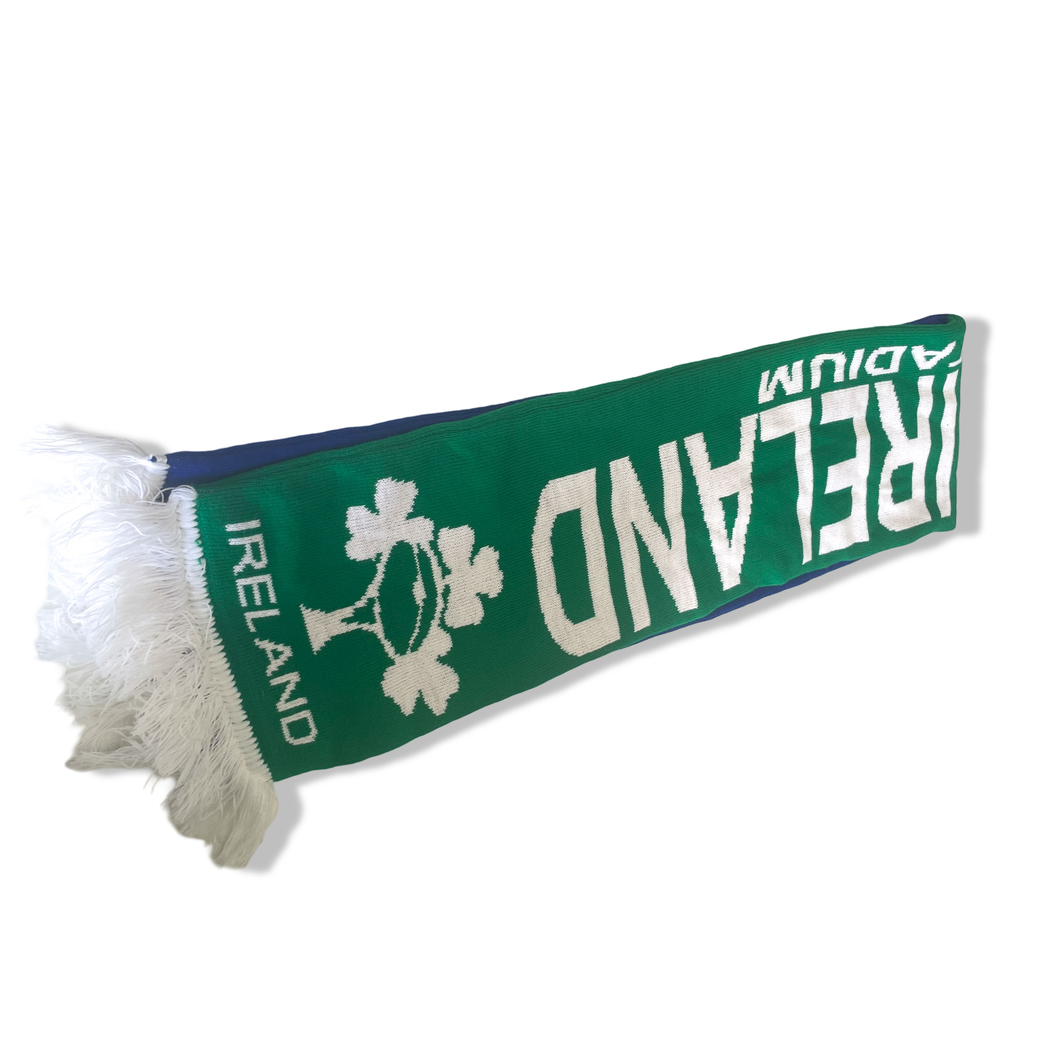Vintage Ireland Republic VS Samoa rugby green & blue colourblock scarf| L52 W7|SKU 6397