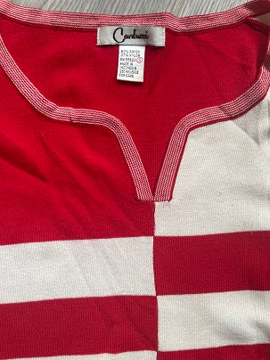 Rubynee Vintage y2k Carducci Red and White Horizontal Stripes Sleeveless Top