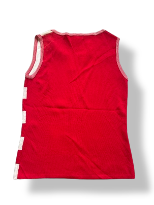 Rubynee Vintage y2k Carducci Red and White Horizontal Stripes Sleeveless Top