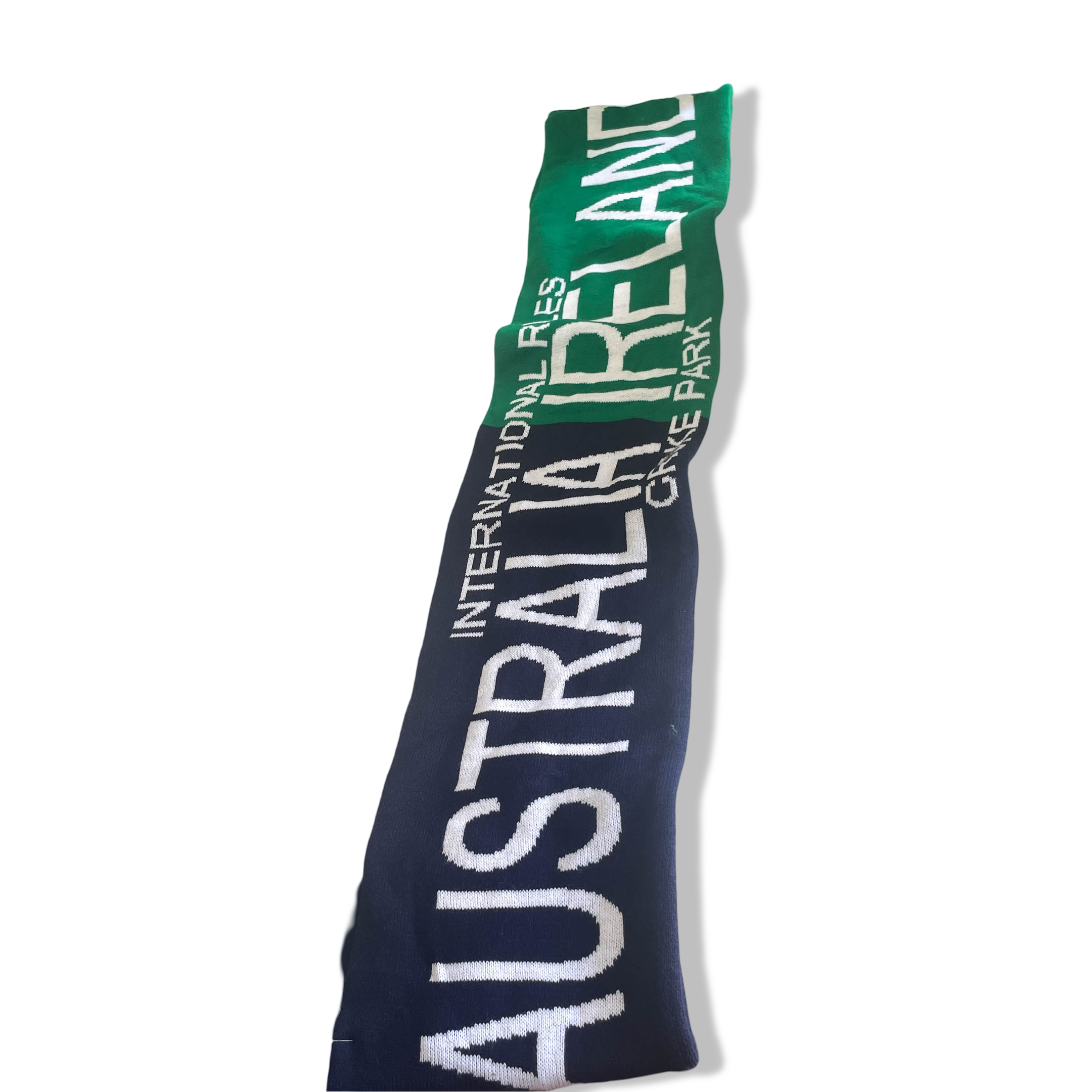 Vintage Ireland VS Australia blue & green international rules scarf|L52 W7|SKU 6398