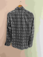 Vintage Saito grey all over print mens casual shirt