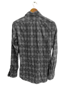 Vintage Saito grey all over print mens casual shirt
