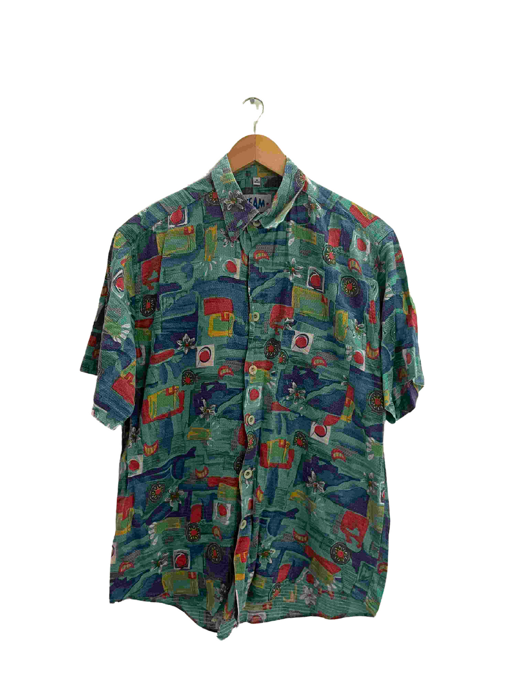 Vintage Team Multi abstract pattern mens medium shirt