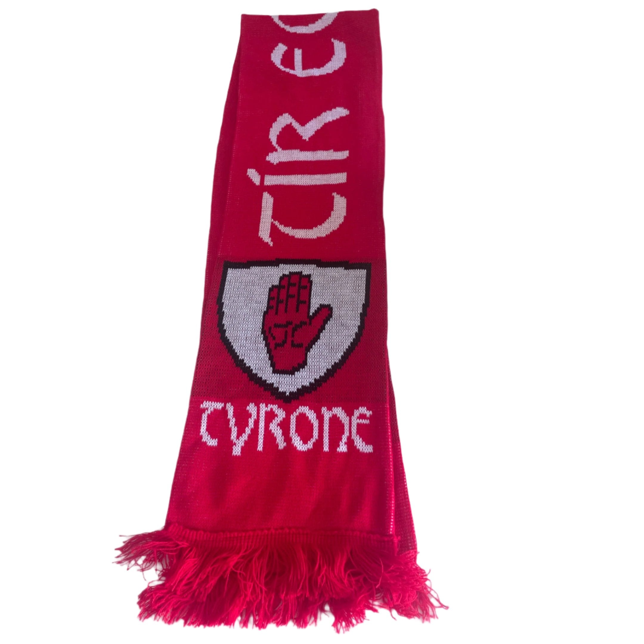 Vintage Red Tyrone graphics print scarf|L52 W7|SKU 6402