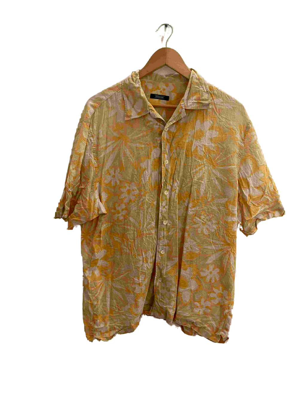 Vintage Einhorn yellow abstract large mens shirt